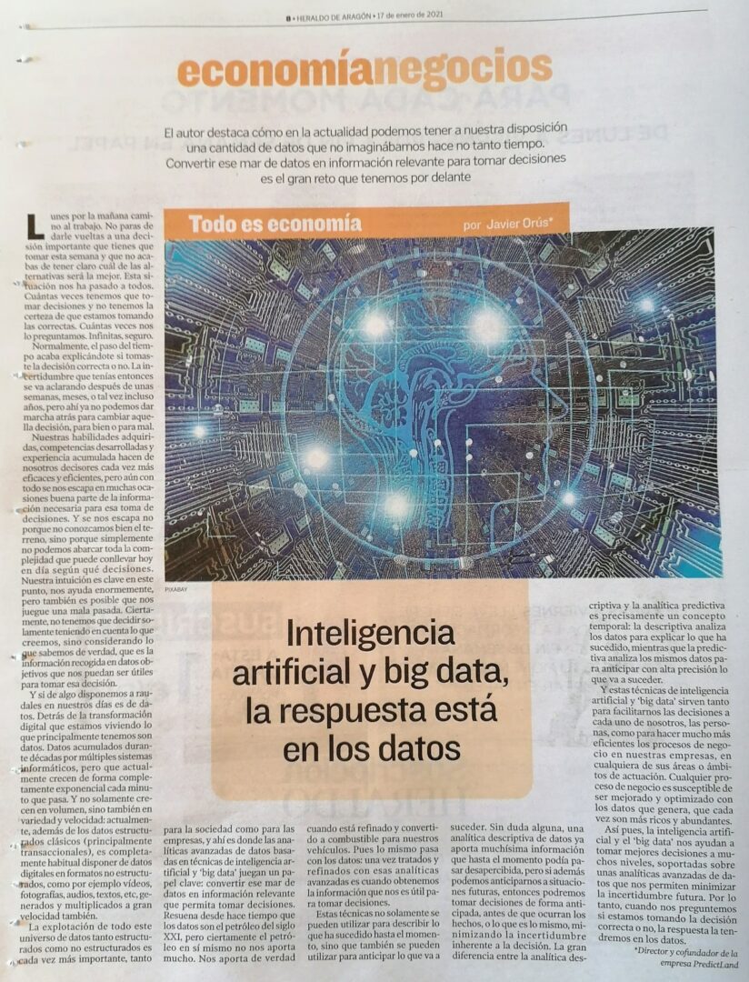 Inteligencia Artificial y Big Data: La respuesta está en los Datos